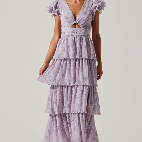 ASTR emporia midi tiered dress (Lavender) - Picture 2 of 3
